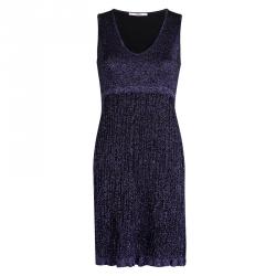 Red Valentino Purple Lurex Knit Sleeveless Dress M