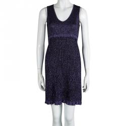 Red Valentino Purple Lurex Knit Sleeveless Dress M
