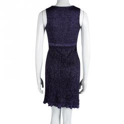 Red Valentino Purple Lurex Knit Sleeveless Dress M