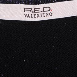 Red Valentino Purple Lurex Knit Sleeveless Dress M