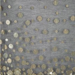 Pre Owned RED Valentino Grey Embellished Mesh Overlay Ruffle Bottom Dress S