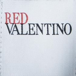 Red Valentino Black Textured Ruffle Bottom Over Coat L
