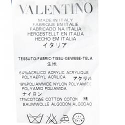 Red Valentino Black Textured Ruffle Bottom Over Coat L
