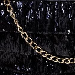 RED Valentino Black Ruffle Sequins Shoulder Bag