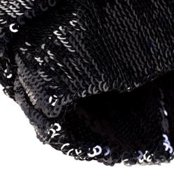 RED Valentino Black Ruffle Sequins Shoulder Bag