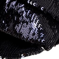 RED Valentino Black Ruffle Sequins Shoulder Bag