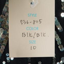 Reem Acra Black Sequin Embellished Gown 