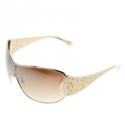 Pre Owned نظارة شمسية روبرتو كافالي ألكيون 803S شيلد بني ذهبي/كريمي