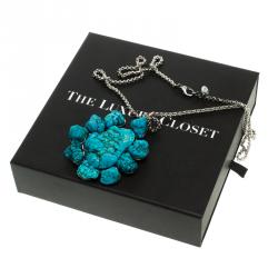 مملوكة مسبقًا Roberto Cavalli Turquoise Color Stone Pendant Necklace