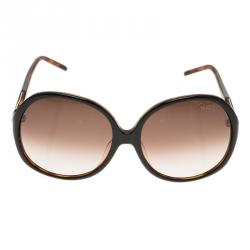 Pre Owned نظارة شمسية روبرتو كافالي بوغينفيليا بني غامق مربعة