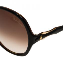 Pre Owned نظارة شمسية روبرتو كافالي بوغينفيليا بني غامق مربعة