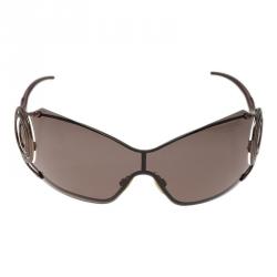 Pre Owned نظارات شمسية روبرتو كافالي شيلد أوبال بني 