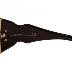 Pre Owned Roberto Cavalli Brown Augia 250S Shield Sunglasses
