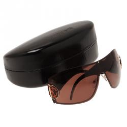 Pre Owned Roberto Cavalli Brown Augia 250S Shield Sunglasses