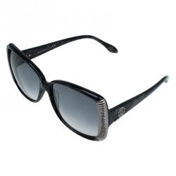 مملوكة مسبقًا Roberto Cavalli Black Alloro Metal Accented Butterfly Sunglasses