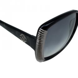مملوكة مسبقًا Roberto Cavalli Black Alloro Metal Accented Butterfly Sunglasses