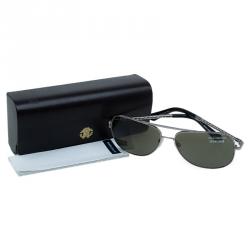 Pre Owned Roberto Cavalli Silver 837 Aviator Sunglasses