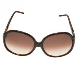 Pre Owned Roberto Cavalli Dark Brown Bougainvillea Square Sunglasses