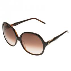 Pre Owned Roberto Cavalli Dark Brown Bougainvillea Square Sunglasses