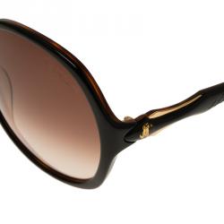 Pre Owned Roberto Cavalli Dark Brown Bougainvillea Square Sunglasses
