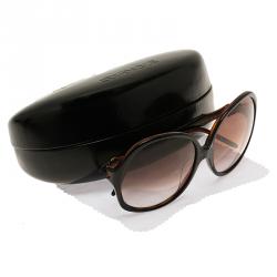 Pre Owned Roberto Cavalli Dark Brown Bougainvillea Square Sunglasses