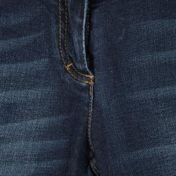 مملوكة مسبقًا Roberto Cavalli Indigo Dark Wash Faded Effect Denim Slim Fit Jeans S