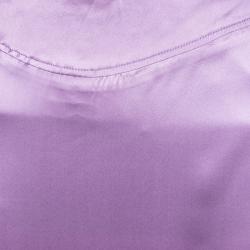 Pre Owned Roberto Cavalli Purple Satin Ruffled Bottom Maxi Skirt M