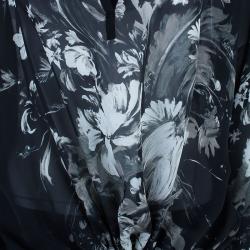 Pre Owned Roberto Cavalli Black Flower Print Top L