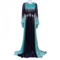 Pre Owned فستان روبرتو كافالي بليس شيفون بفتحات M