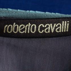 Pre Owned فستان روبرتو كافالي بليس شيفون بفتحات M