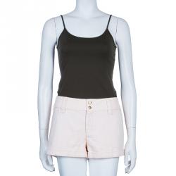 Pre Owned Roberto Cavalli Blush Pink Denim Shorts M