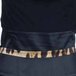 مملوكة مسبقًا فستان روبرتو كافالي طباعة متباينة نقشة الفهد M