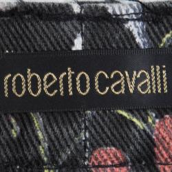 Pre Owned Roberto Cavalli Multicolor Floral Printed Distressed Denim Jeans S