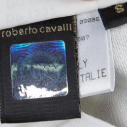 Pre Owned Roberto Cavalli Multicolor Floral Printed Distressed Denim Jeans S