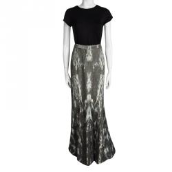 Pre Owned تنورة ماكسي روبرتو كافالي صوف مطبوع متعدد الألوان واسعة M