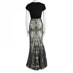 Pre Owned تنورة ماكسي روبرتو كافالي صوف مطبوع متعدد الألوان واسعة M