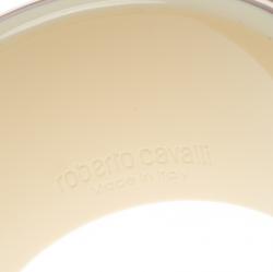 مملوكة مسبقًا Roberto Cavalli Crystal Star Brown Resin Wide Cuff Bangle 20cm