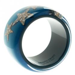 مملوكة مسبقًا سوار روبرتو كافالي كريستال ستار راتنج أزرق عريض 20 سم