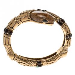 Pre Owned سوار روبرتو كافالي ثعبان ذهبية اللون