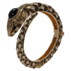 مملوكة مسبقًا أسورة طوق روبرتو كافالي ثعبان كريستال أسود