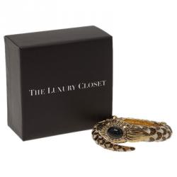 مملوكة مسبقًا أسورة طوق روبرتو كافالي ثعبان كريستال أسود