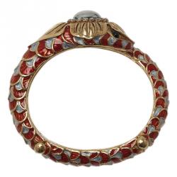 مملوكة مسبقًا Roberto Cavalli Snake Red Crystal Bangle Bracelet