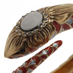 مملوكة مسبقًا Roberto Cavalli Snake Red Crystal Bangle Bracelet