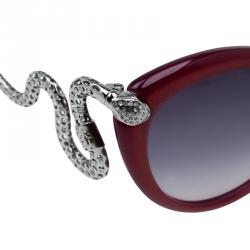 مملوكة مسبقًا Roberto Cavalli Red Menkab Serpent Cat Eye Sunglasses