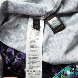 Pre Owned فستان ماكسي روبرتو كافالي نقشة الثعبان متعدد الألوان مطبوع بأكمام طويلة M