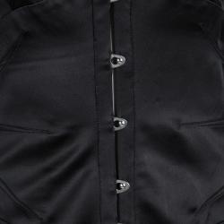 Roberto Cavalli Black Silk Halter Neck High Low Corset Gown L