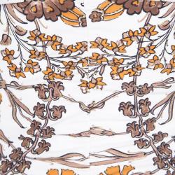 Pre Owned Roberto Cavalli Multicolor Printed Gold Ring Detail Sleeveless Gathered Top S