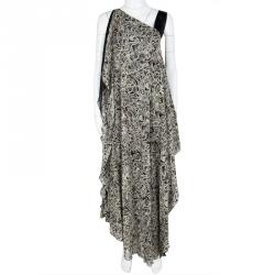 Pre Owned فستان لف روبرتو  بلا أكمام حرير مطبوع متعدد الألوان M