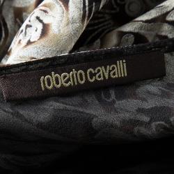 Pre Owned فستان لف روبرتو  بلا أكمام حرير مطبوع متعدد الألوان M