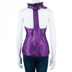 مملوكة مسبقًا Roberto Cavalli Purple Sleeveless Top M